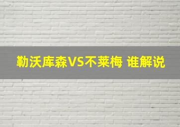 勒沃库森VS不莱梅 谁解说